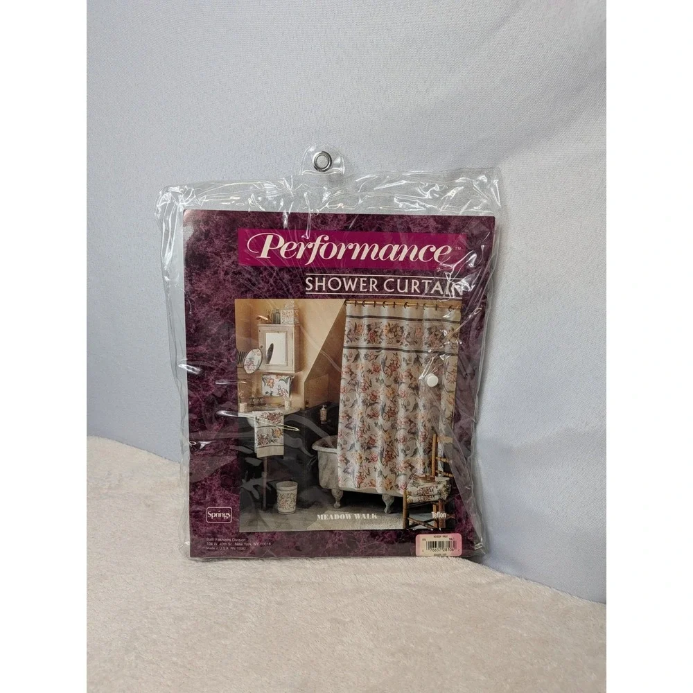 Springs‎ Performance Meadow Walk Shower Curtain Floral Cottagecore Teflon NIP